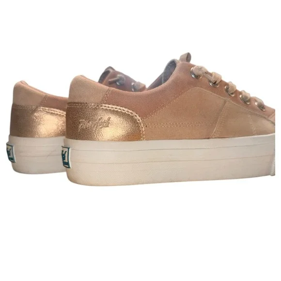 Blowfish Malibu Pink Suede Rose Gold Accent‎ Platform Sneakers Women - Picture 5 of 10